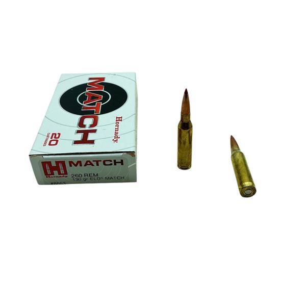 Hornady Match 260 Rem, 130 Gr ELD Match Ammunition, 20 Rounds