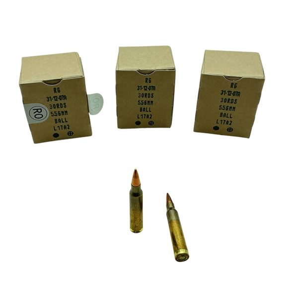 British Made 5.56mm, FMJ Ball Ammunition, 90 Rounds