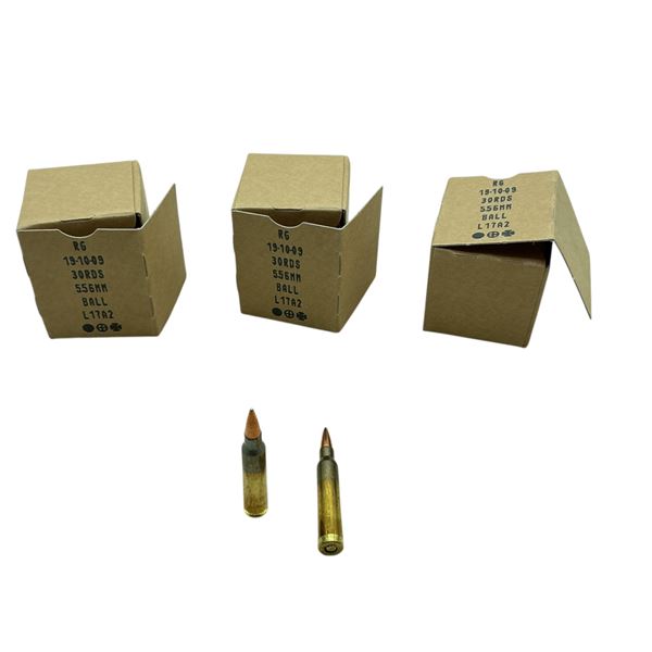 British Made 5.56mm, FMJ Ball Ammunition, 90 Rounds