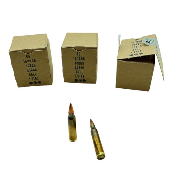 British Made 5.56mm, FMJ Ball Ammunition, 90 Rounds