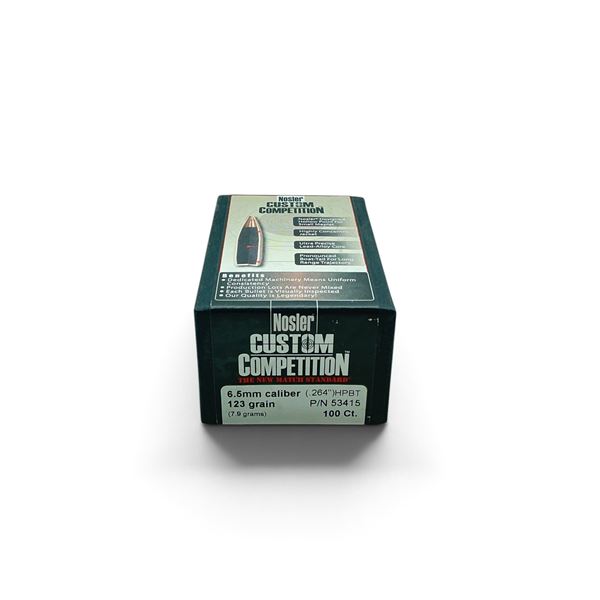 Nosler Custom Competition 6.5mm (.254"), 123 Grain HPBT Projectiles, 100 QTY