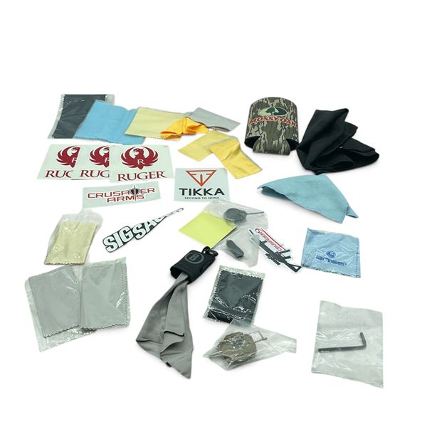 Assorted Scope Lens Cloths, Stickers and Tools