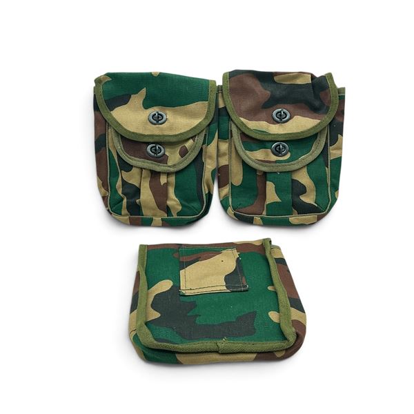 Pouches in Woodland Camo with Front Pocket and Belt Loop X 3