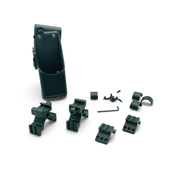 Tri-Rail Scope Mount with Inserts (30 mm and 1") and AW Enterprises Radio Carrier
