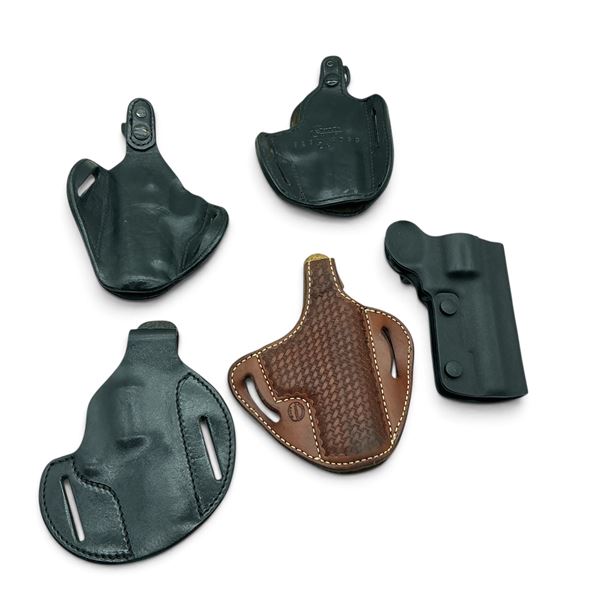 Assorted Leather Holsters X 4 and Plastic Holster
