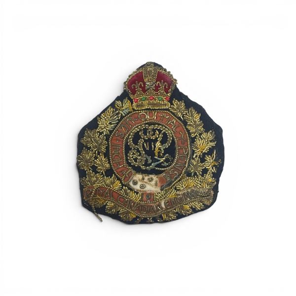 Royal Canadian Engineers King's Crown Wire Embroidered Blazer Badge