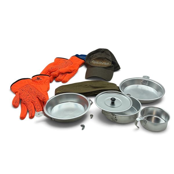 Coleman Cooking Set, Personal Water Filter, Mossy Oak Hunter Orange Gloves Size Med and L/XL