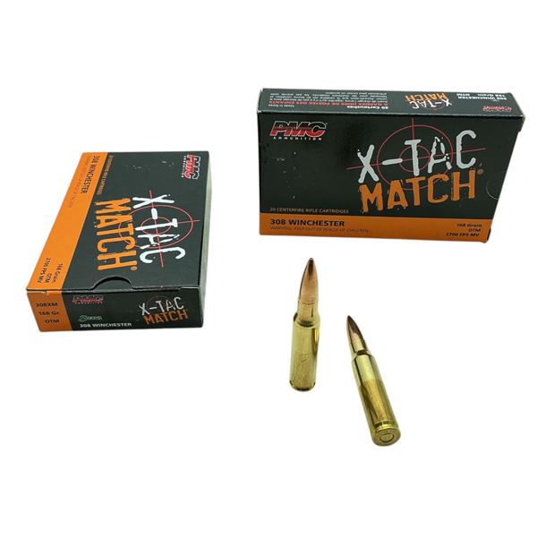 PMC X-Tac Match 308 Win, 168 Grain OTM Ammunition, 40 Rounds