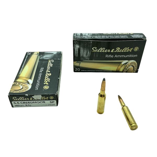 Assorted Sellier and bellot 6.5 Creedmoor, SP Ammunition, 40 Rounds