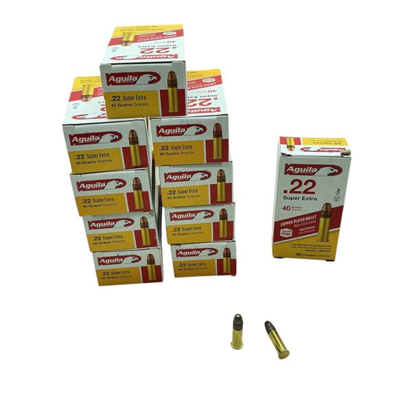Aguila Super Extra 22LR, 40 Grain Solid Point Ammunition, 500 Rounds