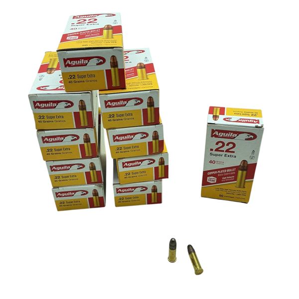 Aguila Super Extra 22LR, 40 Grain Solid Point Ammunition, 500 Rounds