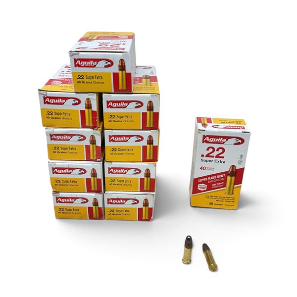 Aguila Super Extra 22LR, 40 Grain Solid Point Ammunition, 500 Rounds