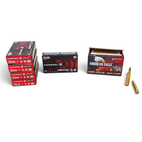 Assorted Federal, 223 Rem Ammunition, 128 Rounds