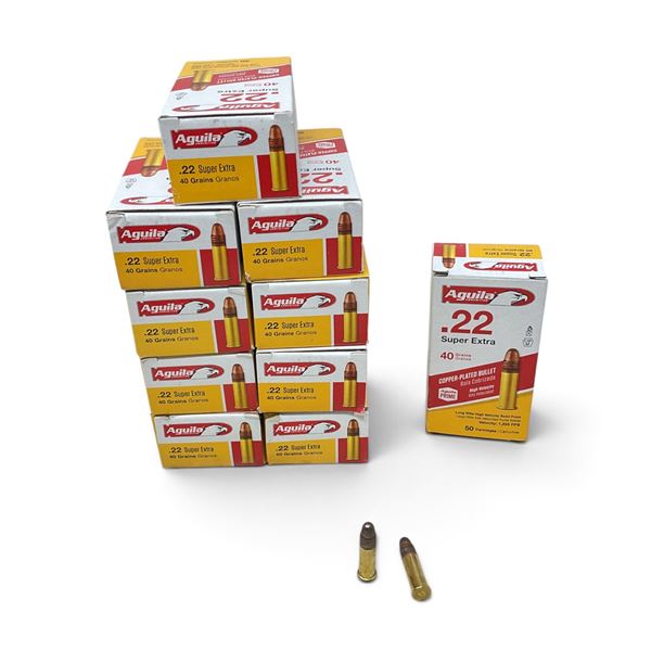 Aguila Super Extra 22LR 40 Grain Solid Point Ammunition, 500 Rounds