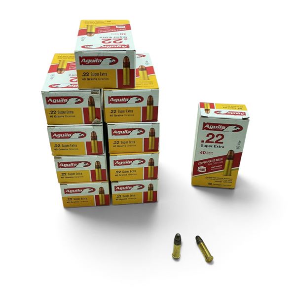 Aguila Super Extra, 22LR 40 Grain Solid Point Ammunition, 500 Rounds