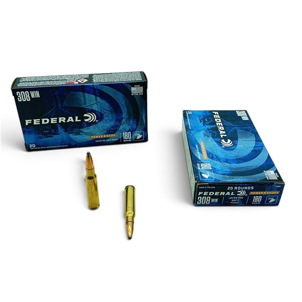 Federal Powershok 308 Win 180 Grain JSP Ammunition, 40 Rounds