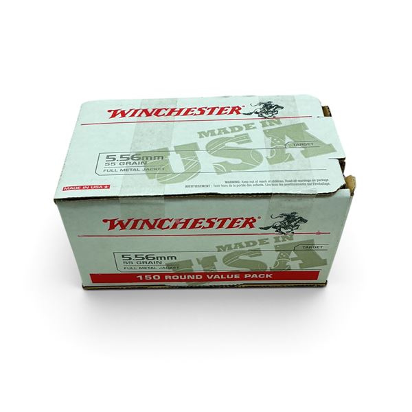 Winchester Target 5.56mm, 55 Grain FMJ Ammunition, 150 Rounds