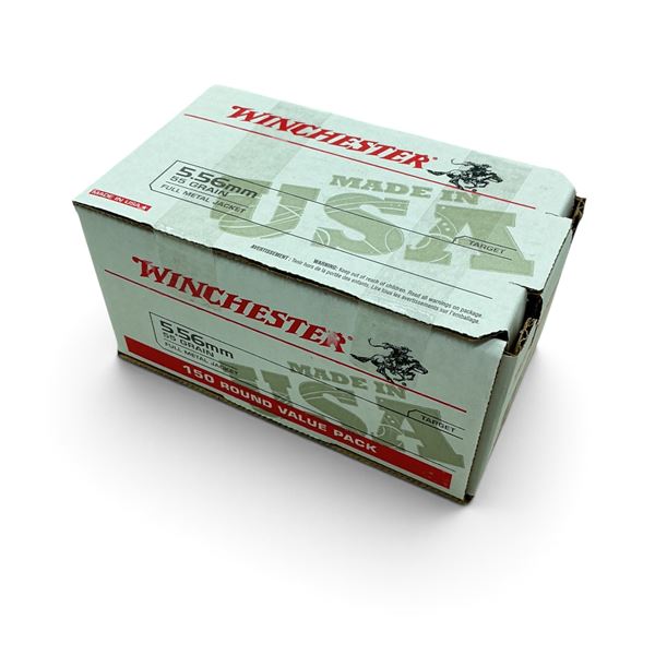 Winchester Target 5.56mm, 55 Grain FMJ Ammunition, 150 Rounds