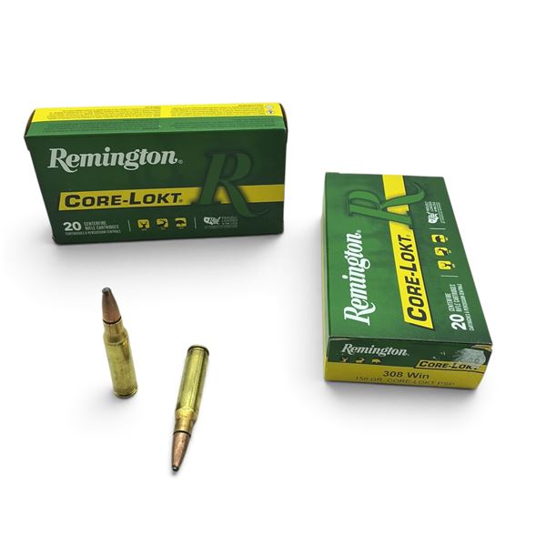 Remington Core-Lokt 308 Win, 150 Grain PSP, Ammunition 40 Rounds