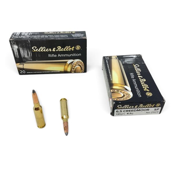 Sellier and Bellot 6.5 Creedmoor, 131 Grain SP Ammunition, 40 Rounds