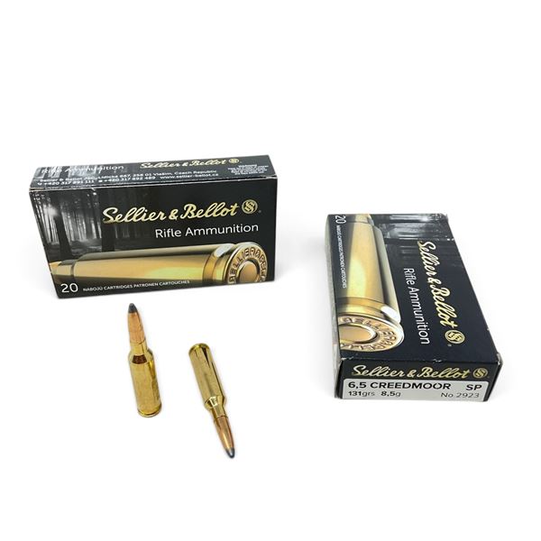 Sellier and Bellot 6.5 Creedmoor, 131 Grain SP Ammunition, 38 Rounds