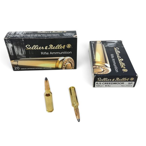 Sellier and Bellot 6.5 Creedmoor, 131 Grain SP Ammunition, 40 Rounds