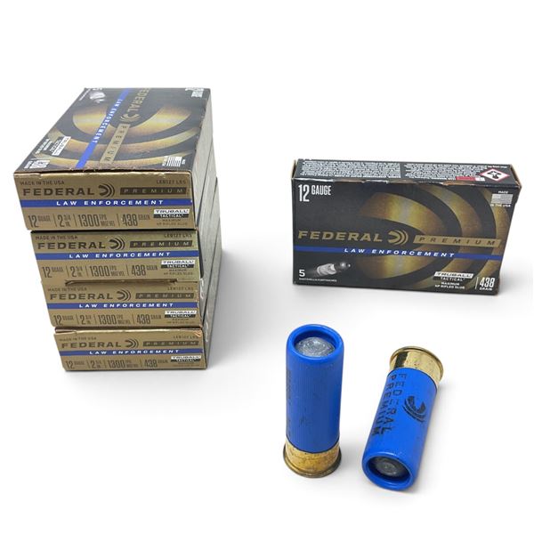 Federal Premium Law Enforcement 12 Ga, 2-3/4", Truball HP Rifled Slug Ammunition, 25 Rounds