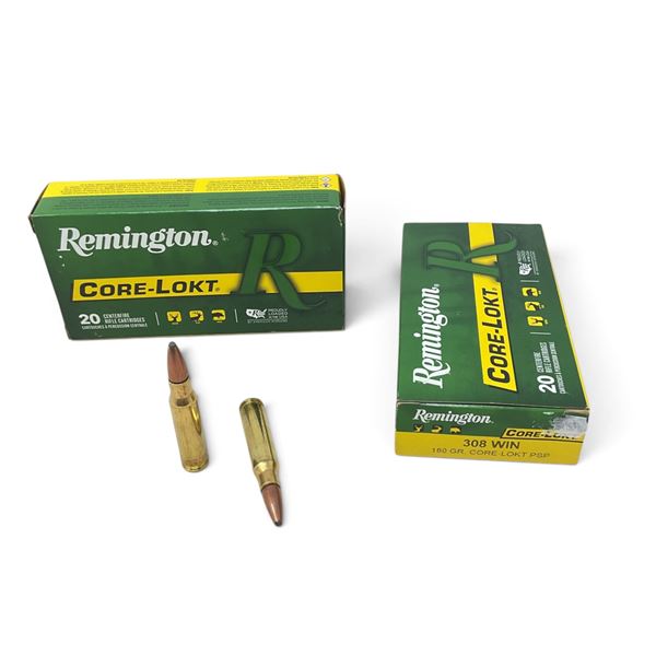 Remington Core-Lokt 308 Win, 180 Grain PSP Ammunition, 40 Rounds