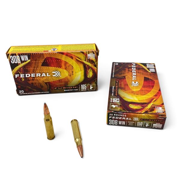 Assorted Federal Fusion 308 Win, Bonded SP Ammunition, 40 Rounds