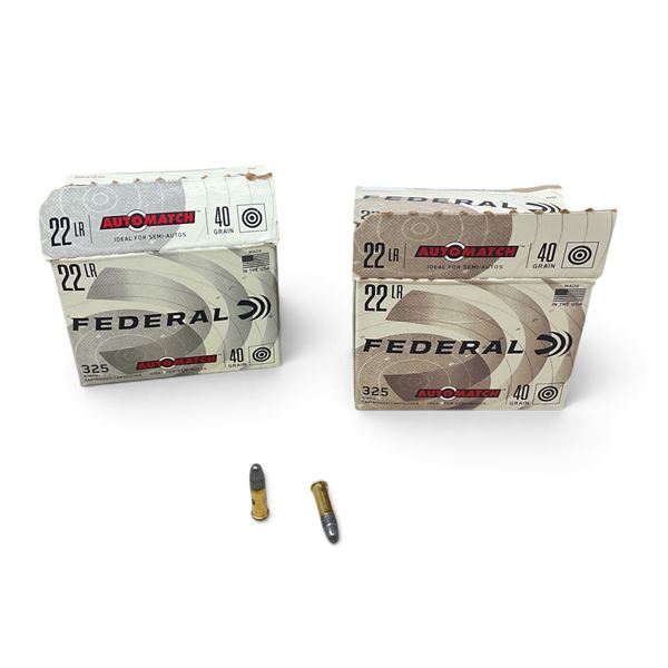 Federal Automatch 22LR, 40 Grain LRN Ammunition, Approximately 650 Rounds