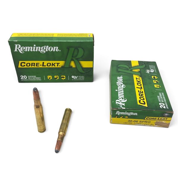 Remington Core-Lokt 30-06 Spring, 180 Grain SP Ammunition, 40 Rounds