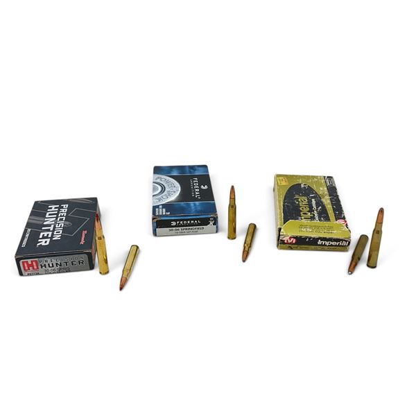 Assorted 30-06 Spring Ammunition, 47 Rounds with 4 Casings