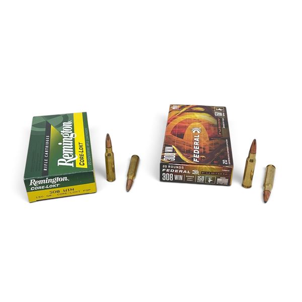 Assorted 308 Win 150 Grain Ammunition, 40 Rounds
