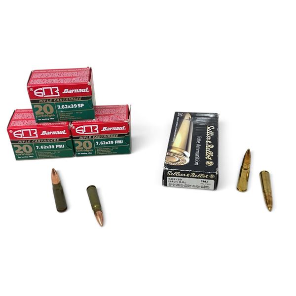 Assorted 7.62x39 Ammunition, 80 Rounds