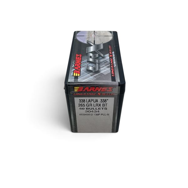 Barnes 338 (.338") Lapua 265 Grain LRX-BT Projectiles, QTY 50