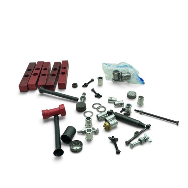 Reloading Equipment Parts, Including 5 Bars, Lids, Inserts, Parts and Hardware