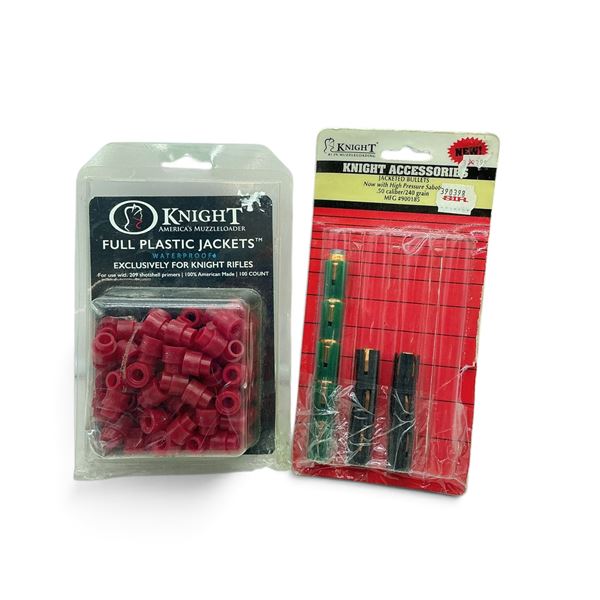 Knight Jacketed 50 Cal 240 Grain Bullets and Plastic Jackets, 100 Qty