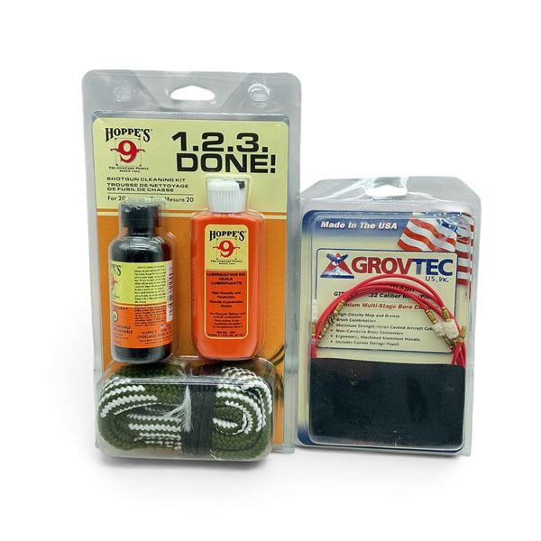 Grovtec 22 Cal Bore Cleaner , Hoppe's 1 2 3 Done! 20 Ga Shotgun Cleaner