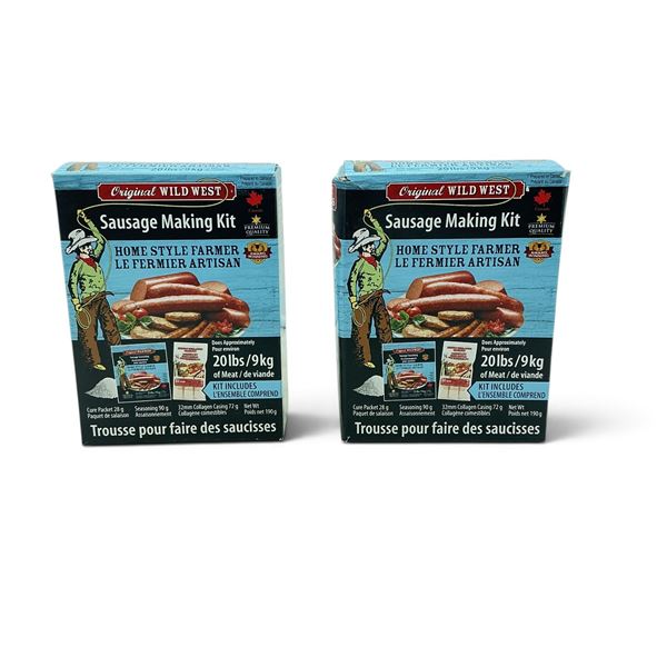 Original Wild West Sausage Making Kit in Home Style Farmer, Makes 20 Lb, Kit X 2