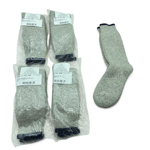 Cold Weather Socks Size Large, Grey X 5