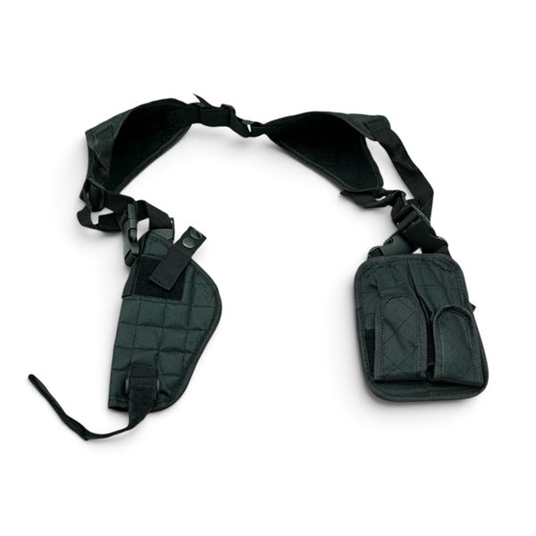 Nylon Holster on Harness with Mag Pouch, Black