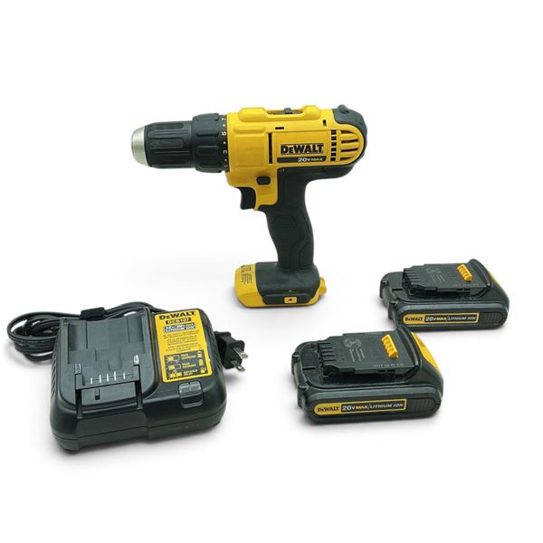 DeWalt 20 V Max Cordless Drill Driver with Batteries and Chargers