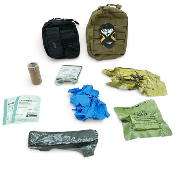 First Aid Kit, Including Tourniquet, Gauze and Bandage, AC Tape, Gloves and Condor Bag