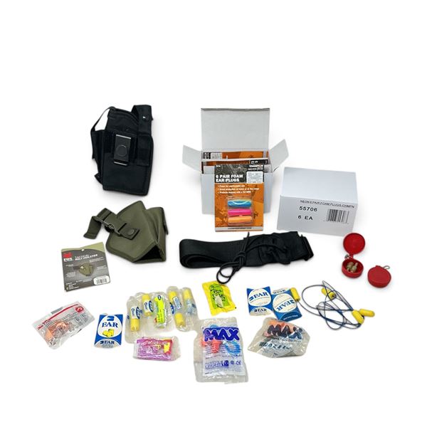 Holsters X 2, Ear Plugs 6 Pack X 12, Others and Sling