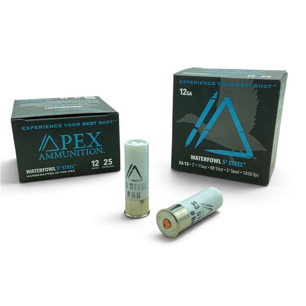 Apex Waterfowl S3 12 Gauge 3" BB Steel Ammunition, 50 Rounds