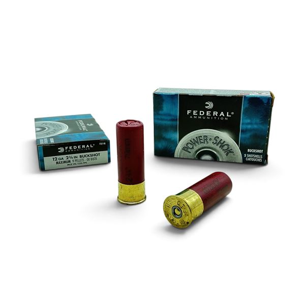 Federal Power Shok 12 Ga 2 3/4" Maximum 9 Pellets 00 Buck Ammunition, 10 Rounds