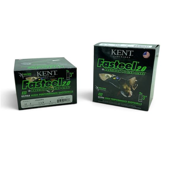 Kent Fasteel 2.0 Precision 12 Gauge 3" #4 Shot Ammunition, 50 Rounds