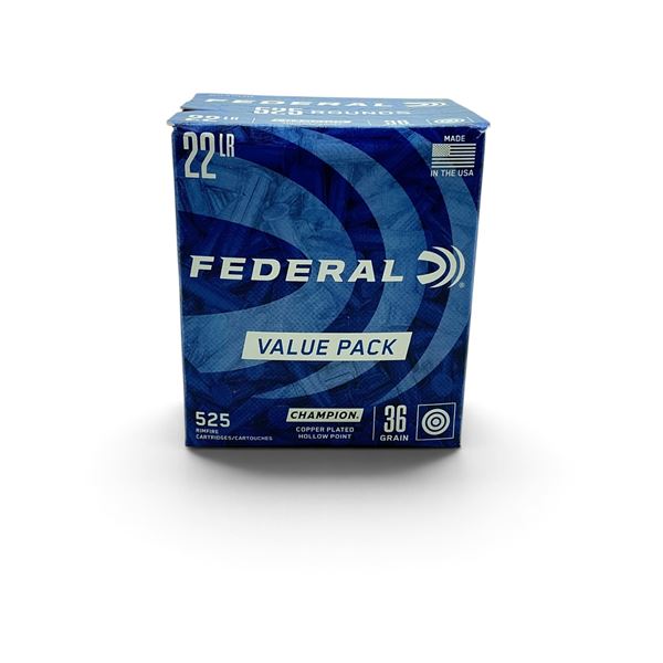 Federal Champion 22LR 36 Grain CPHP Ammunition, 525 Rounds