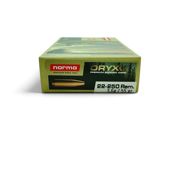 Norma Oryx 22-250 Rem 55 Grain Ammunition, 20 Rounds