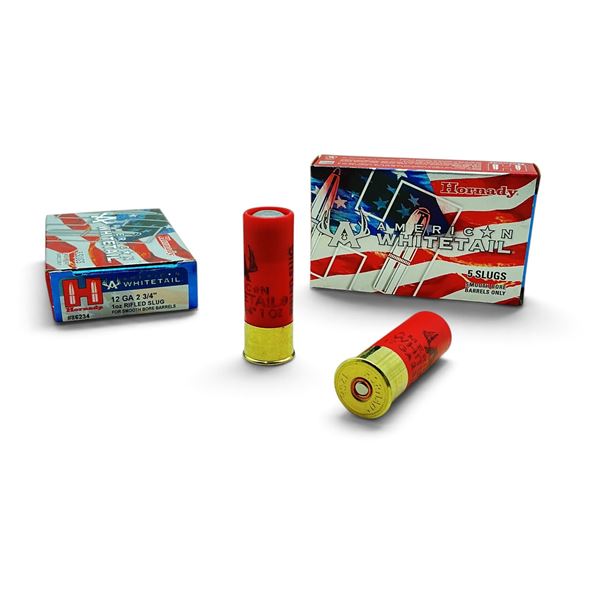 Hornady American Whitetail 12 Gauge 2 3/4" Rifled Slug Ammunition, 10 Rounds